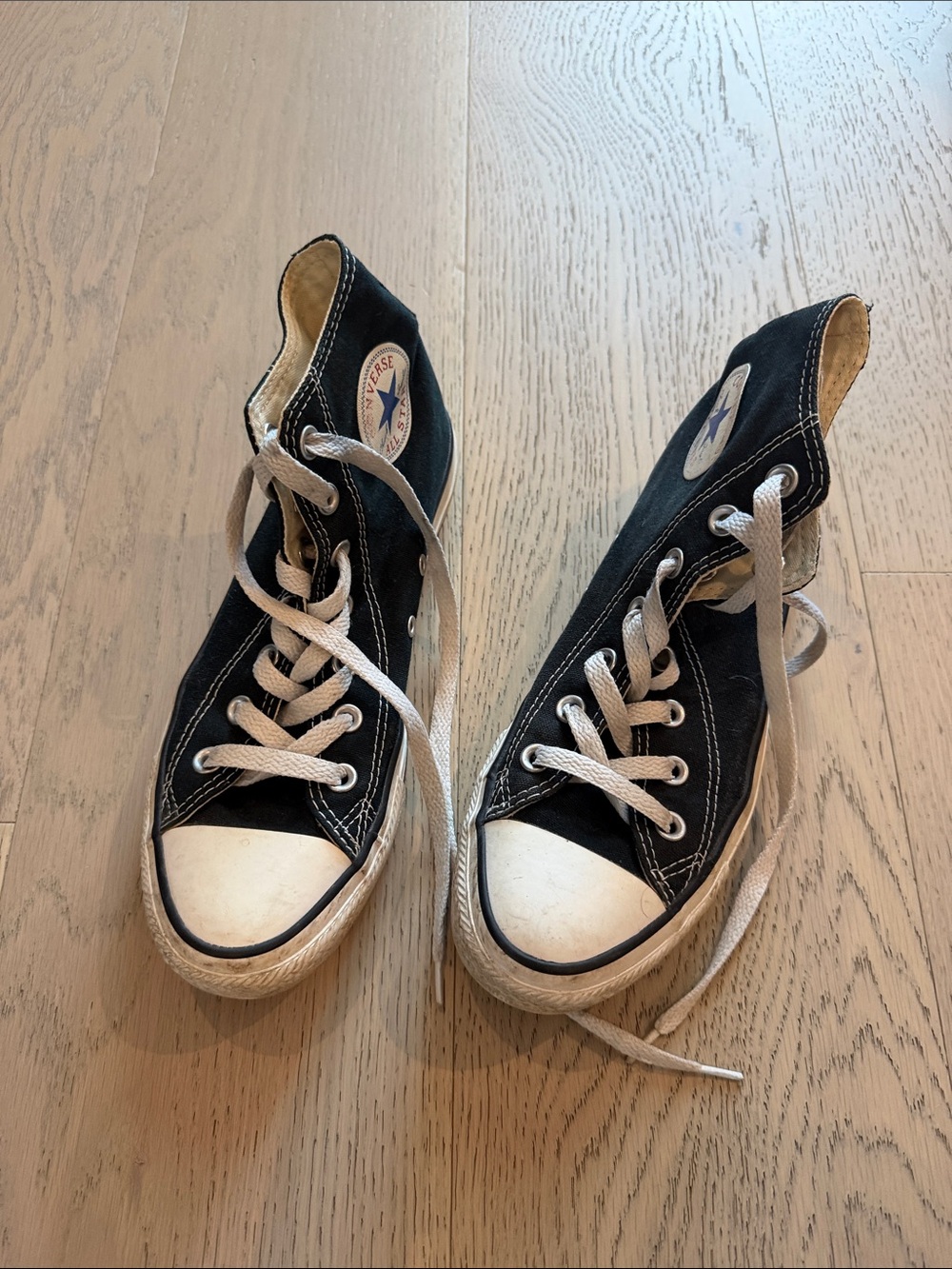 Converse Black Canvas High-Top Sneakers with White Accents